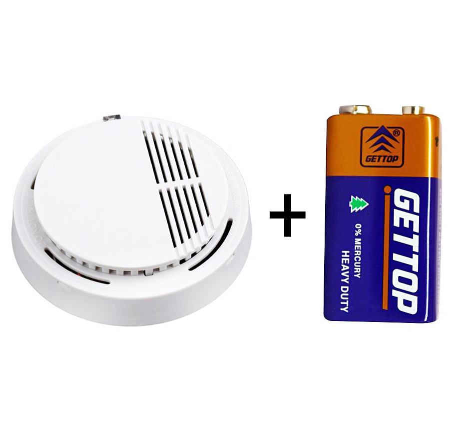Smoke Detector Home Security System Fire Detector Alarm + 9V Battery Tester CO Carbon Monoxide Gas Sensor