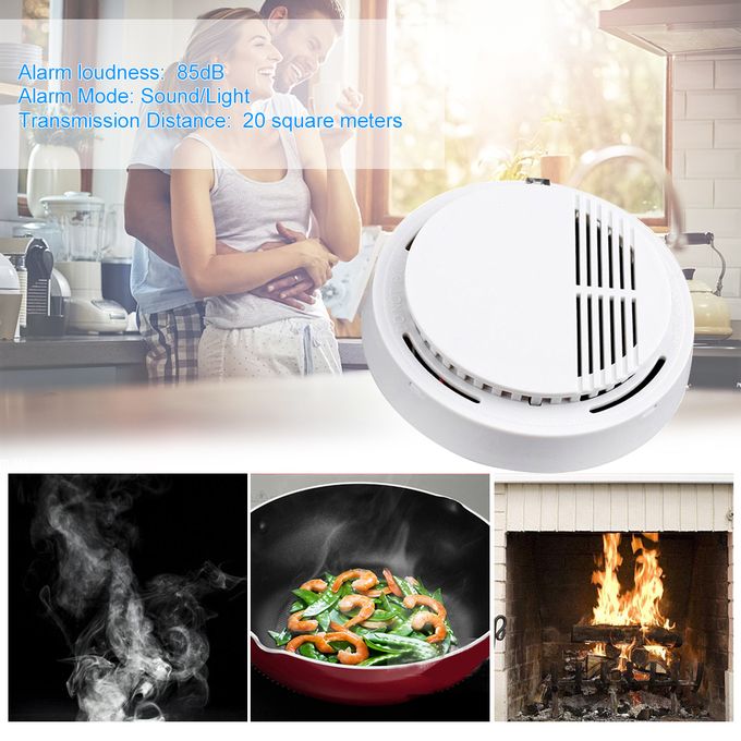 Smoke Detector Home Security System Fire Detector Alarm + 9V Battery Tester CO Carbon Monoxide Gas Sensor