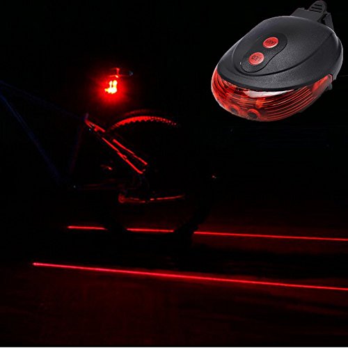 5 LED + 2 Laser Bike Bicycle Safety Light Rear Tail Flashing