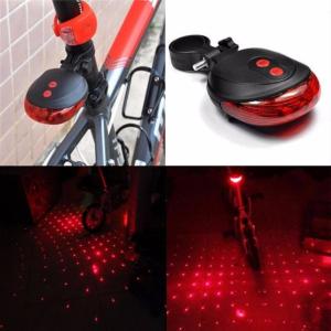 5 LED + 2 Laser Bike Bicycle Safety Light Rear Tail Flashing