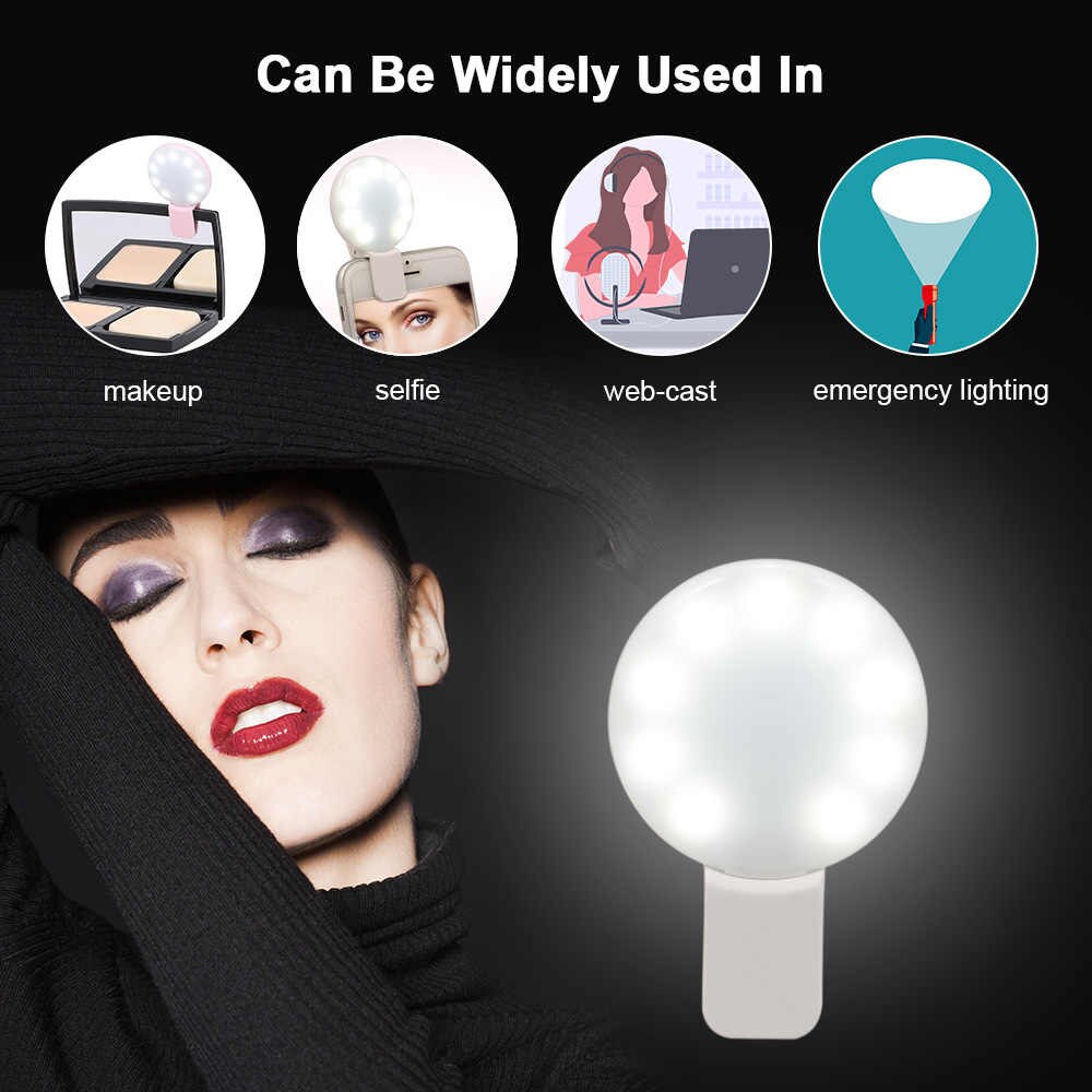 Ring Light Rechargeable Selfie LED Camera Mini Q Light With 3 Levels