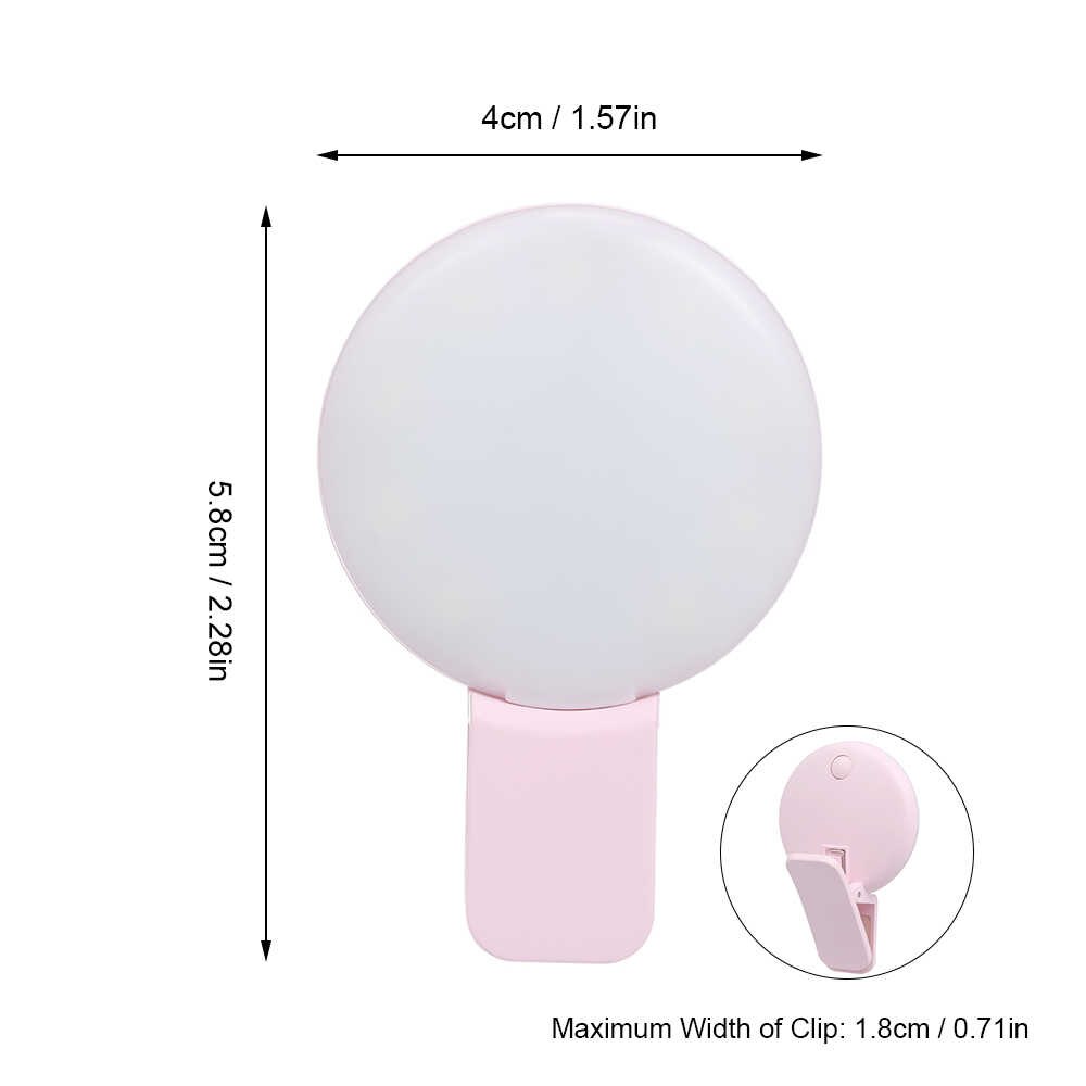 Ring Light Rechargeable Selfie LED Camera Mini Q Light With 3 Levels