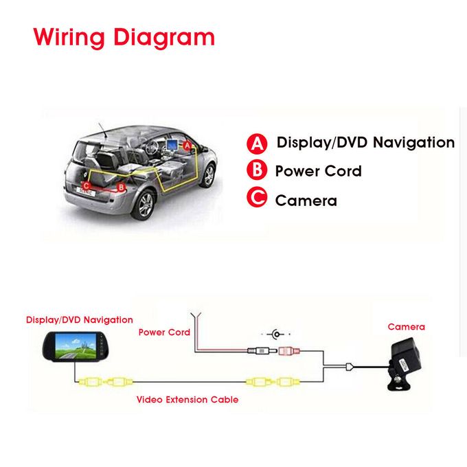 Car Rear View Reverse Backup Camera Night Vision Parking 170° Waterproof