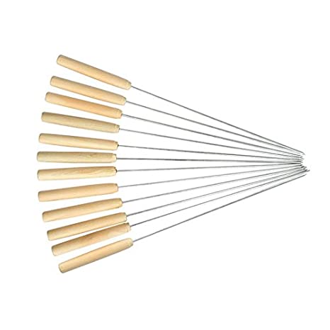 Reusable Long Stainless Steel Grilling Barbeque BBQ Skewers