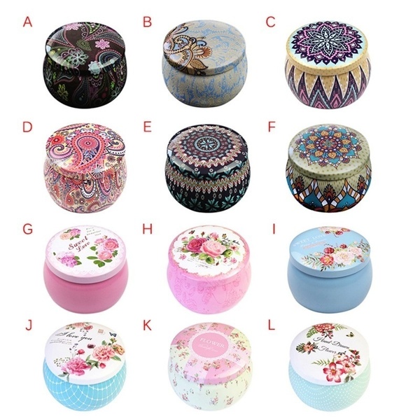 Lovely Mini Tin Candy Box Gift Jewelry Tin Box Cookie Candy Tea Storage Round Drum Tinplate Box