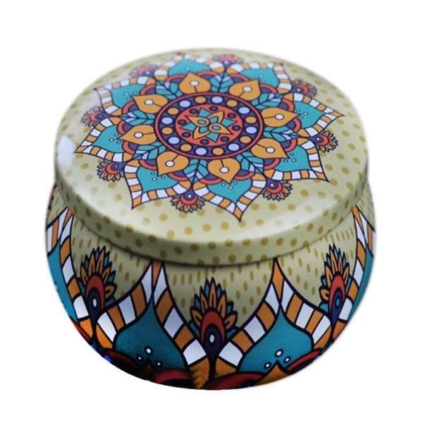 Lovely Mini Tin Candy Box Gift Jewelry Tin Box Cookie Candy Tea Storage Round Drum Tinplate Box