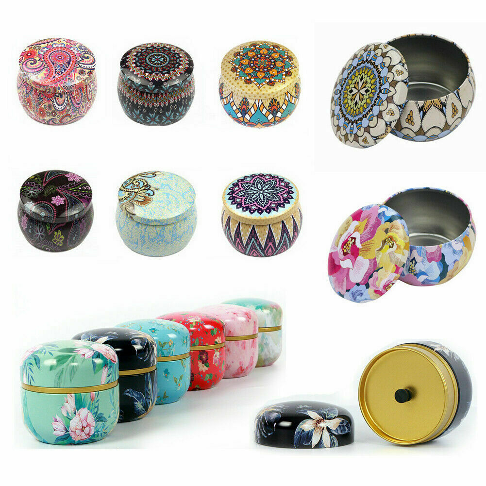 Lovely Mini Tin Candy Box Gift Jewelry Tin Box Cookie Candy Tea Storage Round Drum Tinplate Box
