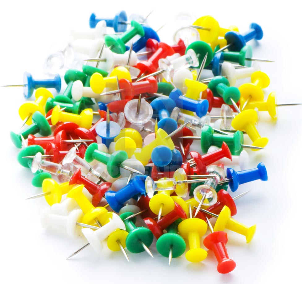 50pcs Plastic Head Push Pins Thumbtacks Thumb Tacks Sticker Assorted Color School Supplier