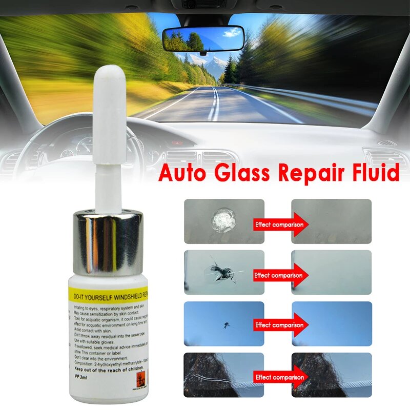 Cracked Glass Repair Kit DIY Car Window Windshield Glass Scratch Crack Restore Tools Kit Car Clean