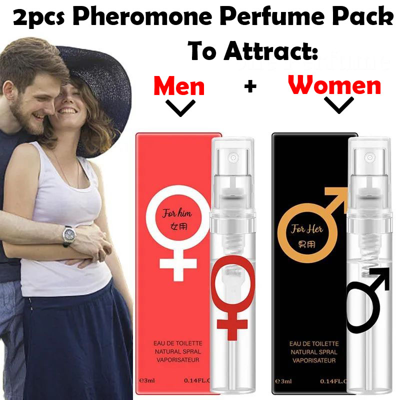 2pcs Set Pheromone Sprays Perfumes for Men to attract Women & for Women to attract Men