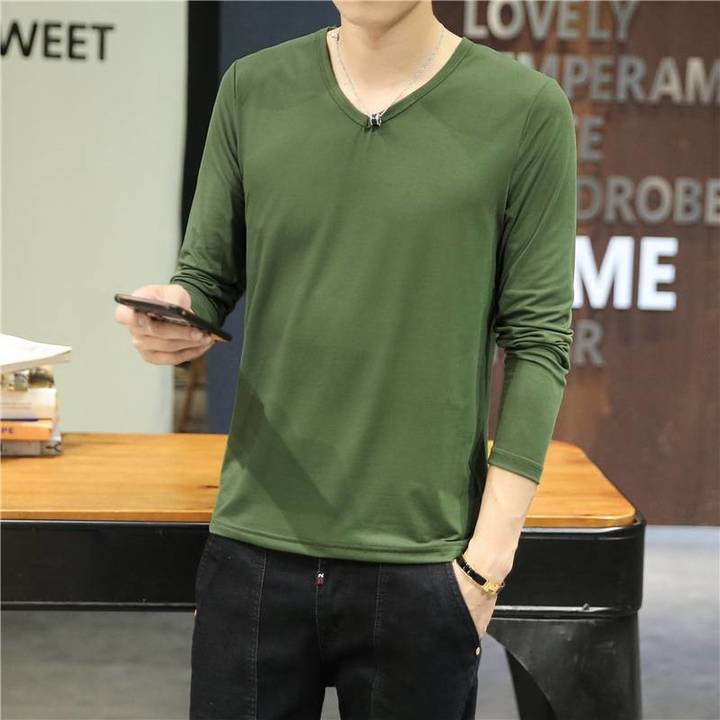 "DUMA" T-shirt Men Round neck Slim fit Long sleeve Shirt Handsome daily Leisure