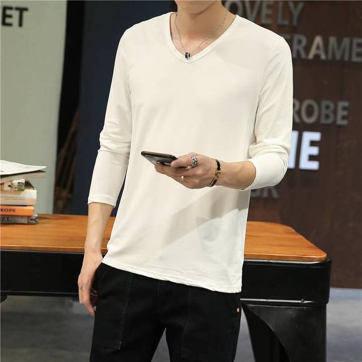 "DUMA" T-shirt Men Round neck Slim fit Long sleeve Shirt Handsome daily Leisure