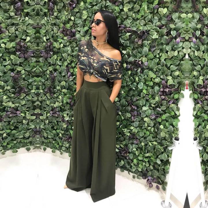 "DUMA" fashion personality Flare trousers Wide leg slacks casual pants beautiful daily Shopping