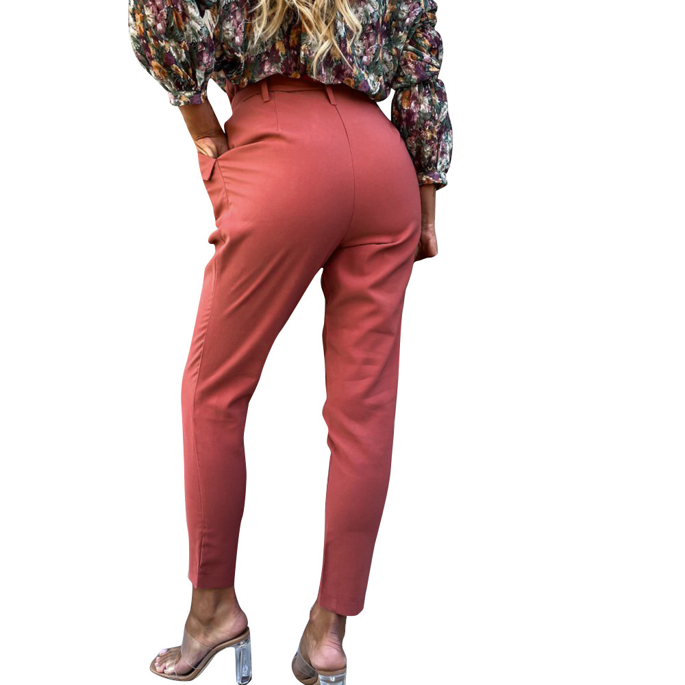 "DUMA" spring casual pants  Tie Slim Solid color casual pants  daily beautiful appointment Vacation