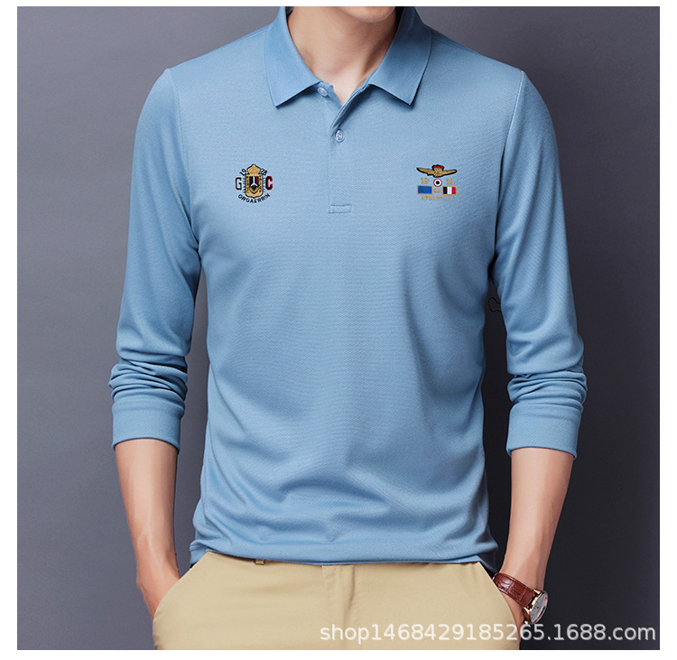 &quot;DUMA&quot; Lapel polo shirt Men&apos;s Long sleeve Shirt Business t-shirt  top fashion appointment daily