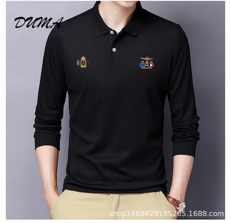 &quot;DUMA&quot; Lapel polo shirt Men&apos;s Long sleeve Shirt Business t-shirt  top fashion appointment daily