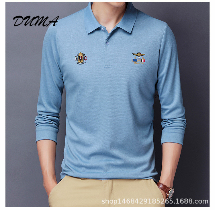 &quot;DUMA&quot; Lapel polo shirt Men&apos;s Long sleeve Shirt Business t-shirt  top fashion appointment daily