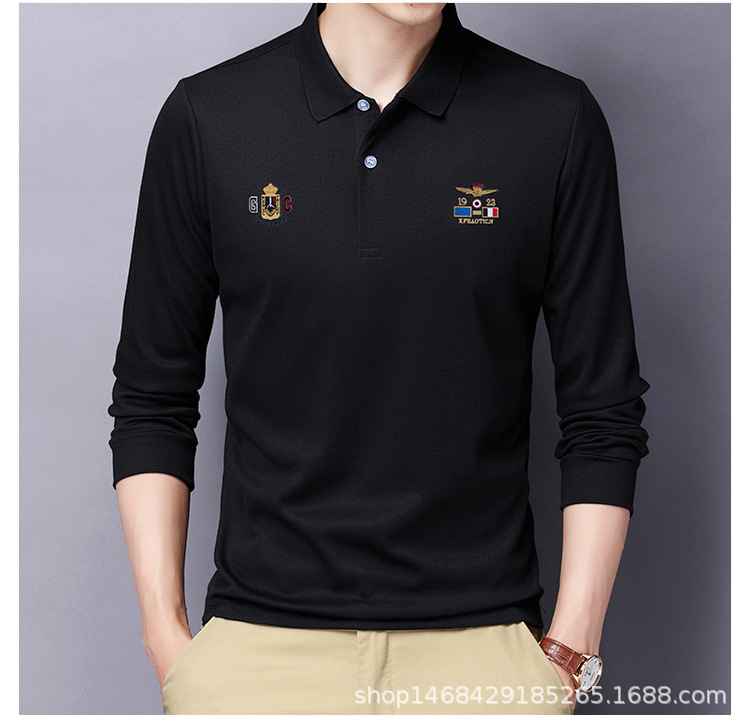 &quot;DUMA&quot; Lapel polo shirt Men&apos;s Long sleeve Shirt Business t-shirt  top fashion appointment daily