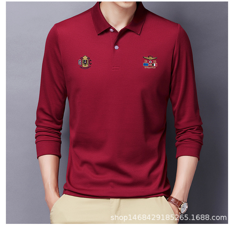 &quot;DUMA&quot; Lapel polo shirt Men&apos;s Long sleeve Shirt Business t-shirt  top fashion appointment daily