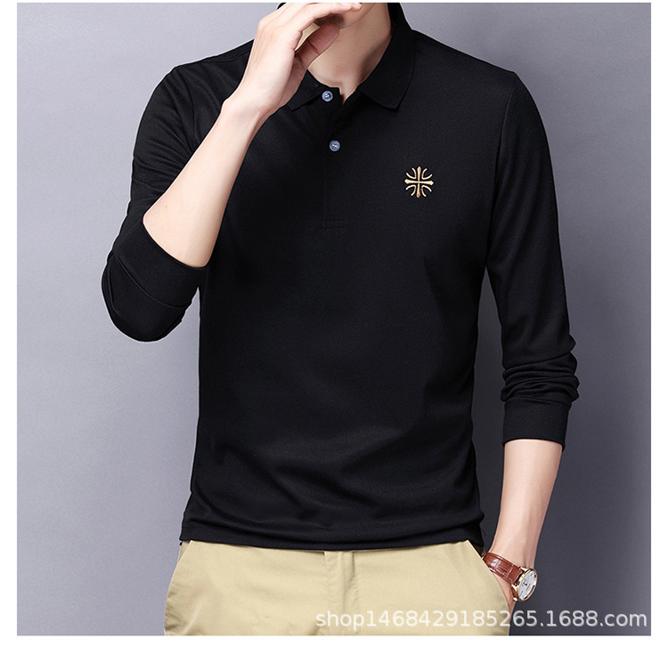 "DUMA" polo shirt male Long sleeve lapel embroidery T shirt Business Casual appointment Handsome
