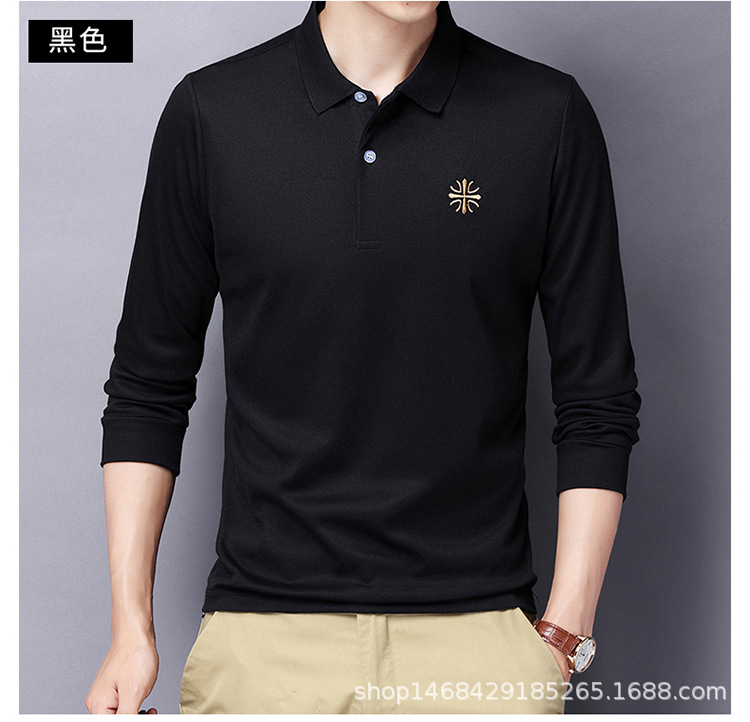 "DUMA" polo shirt male Long sleeve lapel embroidery T shirt Business Casual appointment Handsome