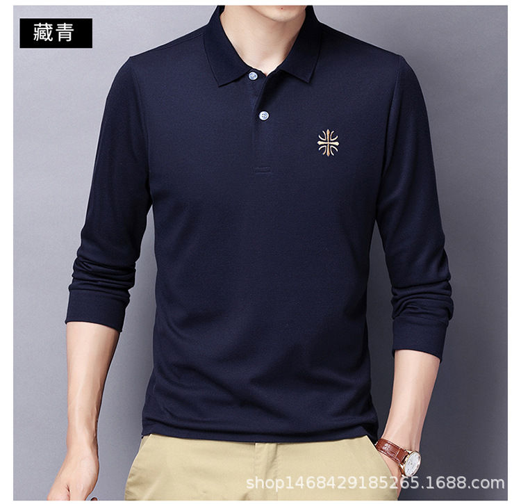 "DUMA" polo shirt male Long sleeve lapel embroidery T shirt Business Casual appointment Handsome