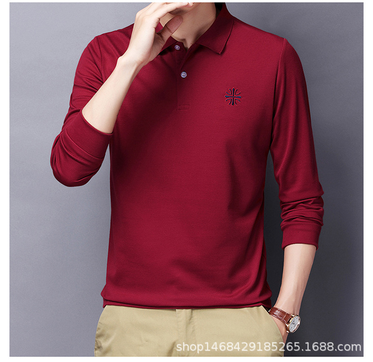 "DUMA" polo shirt male Long sleeve lapel embroidery T shirt Business Casual appointment Handsome