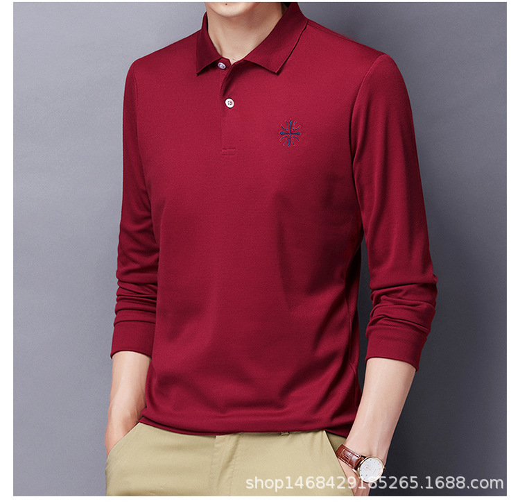 "DUMA" polo shirt male Long sleeve lapel embroidery T shirt Business Casual appointment Handsome
