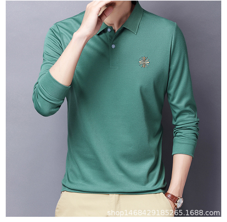 "DUMA" polo shirt male Long sleeve lapel embroidery T shirt Business Casual appointment Handsome