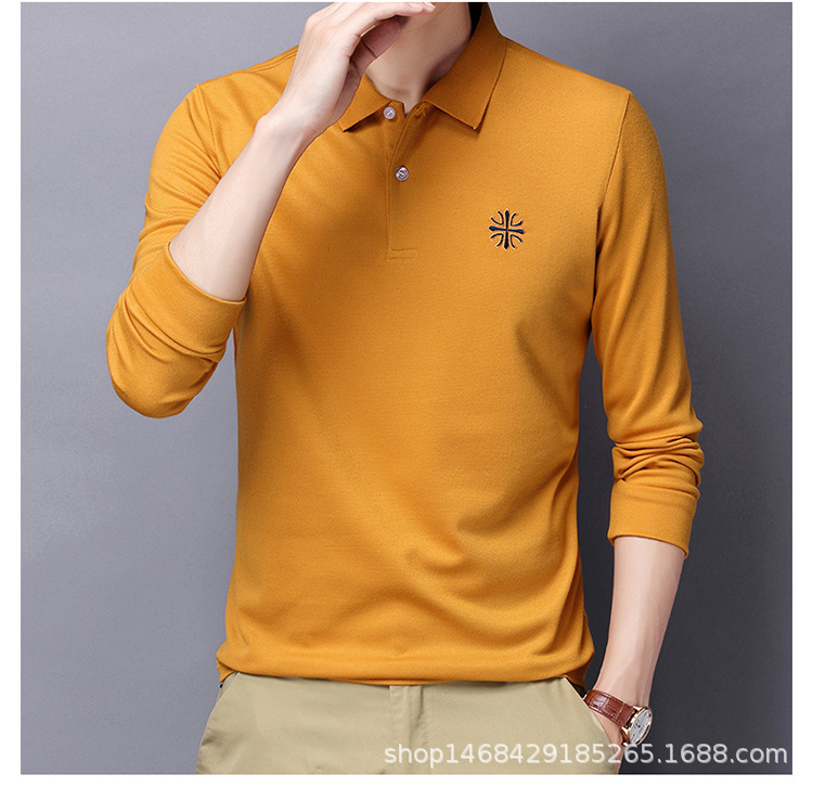 "DUMA" polo shirt male Long sleeve lapel embroidery T shirt Business Casual appointment Handsome