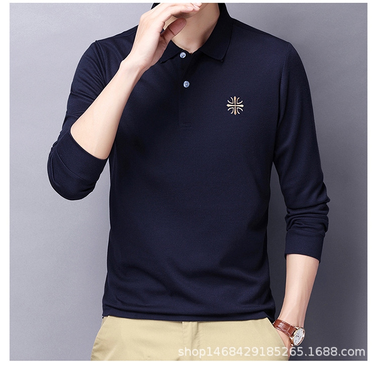 "DUMA" polo shirt male Long sleeve lapel embroidery T shirt Business Casual appointment Handsome