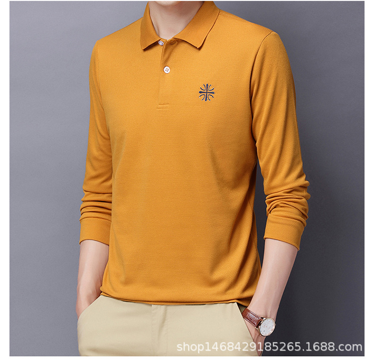 "DUMA" polo shirt male Long sleeve lapel embroidery T shirt Business Casual appointment Handsome