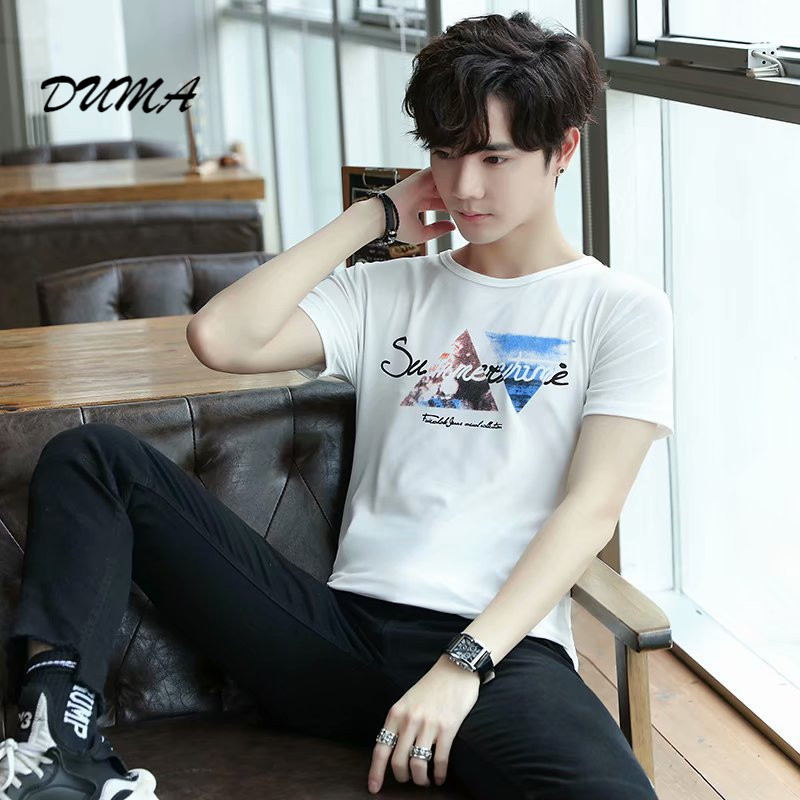 "DUMA" summer T-shirt Men Loose student Short sleeve Tops Casual daily appointment