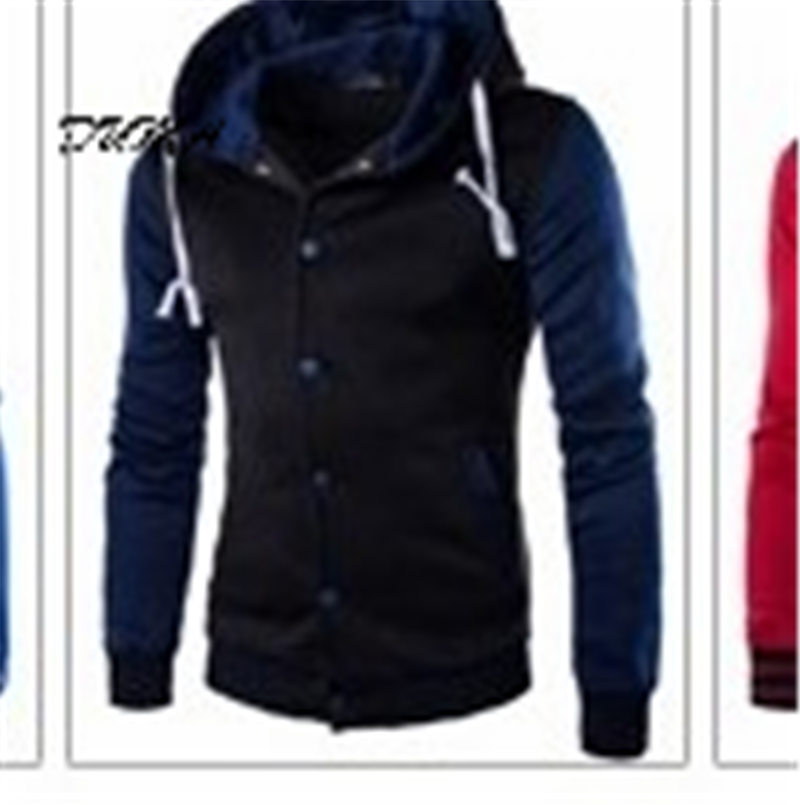 &quot;DUMA&quot; Hooded Baseball shirt Men&apos;s jacket Slim Cardigan Short Brushed sweater Baseball uniform