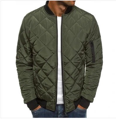 "DUMA" Men Solid color Jacket padded jacket Lingge Stitch Thicken Stand-up collar Cotton jacket winter Warm coat