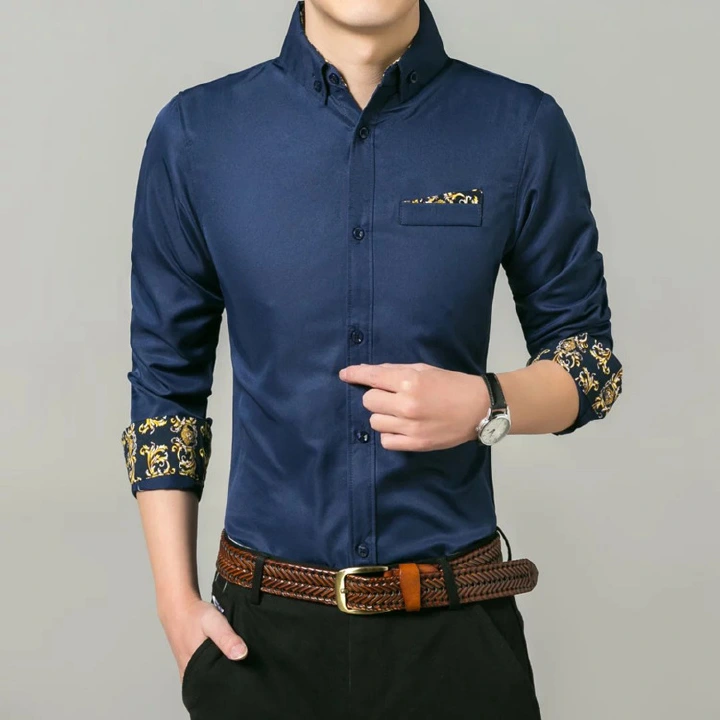 "DUMA"Men's Long Sleeve Shirt Slim Shirt Casual