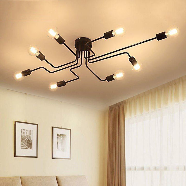 Vintage chandelier industrial wind shaped spider ceiling lamp