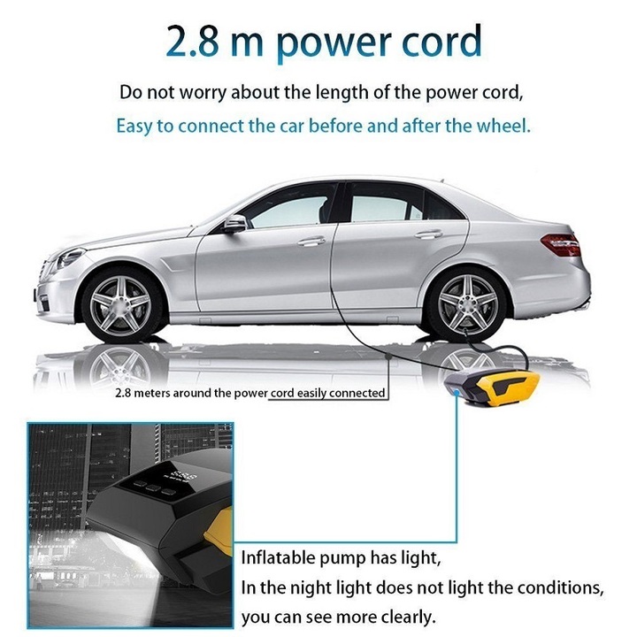 Portable DC 12V 120W car electric air compressor tire air pump