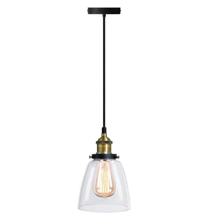 Modern retro industrial vintage loft glass ceiling lamp shade chandelier