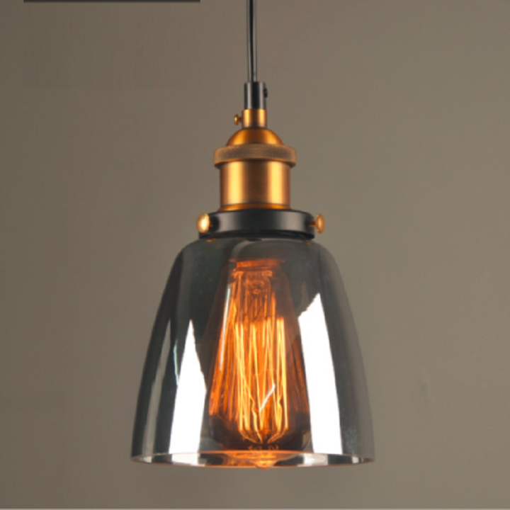 Modern retro industrial vintage loft glass ceiling lamp shade chandelier