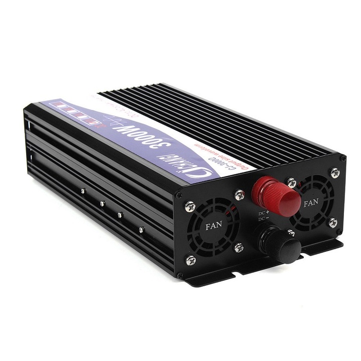Automotive 3000W Power Inverter LED Display 12V DC to 220V AC Pure Sine Wave Converter