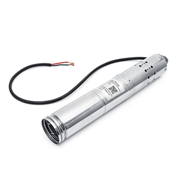 DC24V, head 40m, brushless stainless steel solar water pump, submersible deep well with built-in MPPT controller for agricultural irrigation