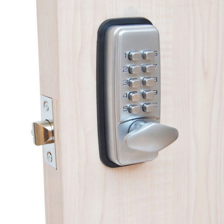 Mechanical door lock without key into external combination digital code waterproof