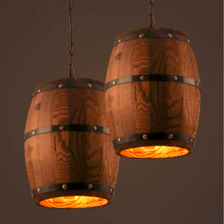 Bar barrel lamp wood hangar ceiling chandelier lighting