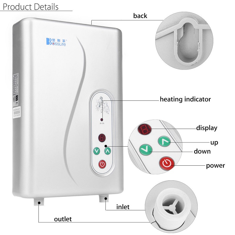 220V 6100W Tankless Instant Electric Hot Water Heater Bathroom Shower Boiler Instant small household electric water heater with fast heating and constant temperature for bathing in the hair salon