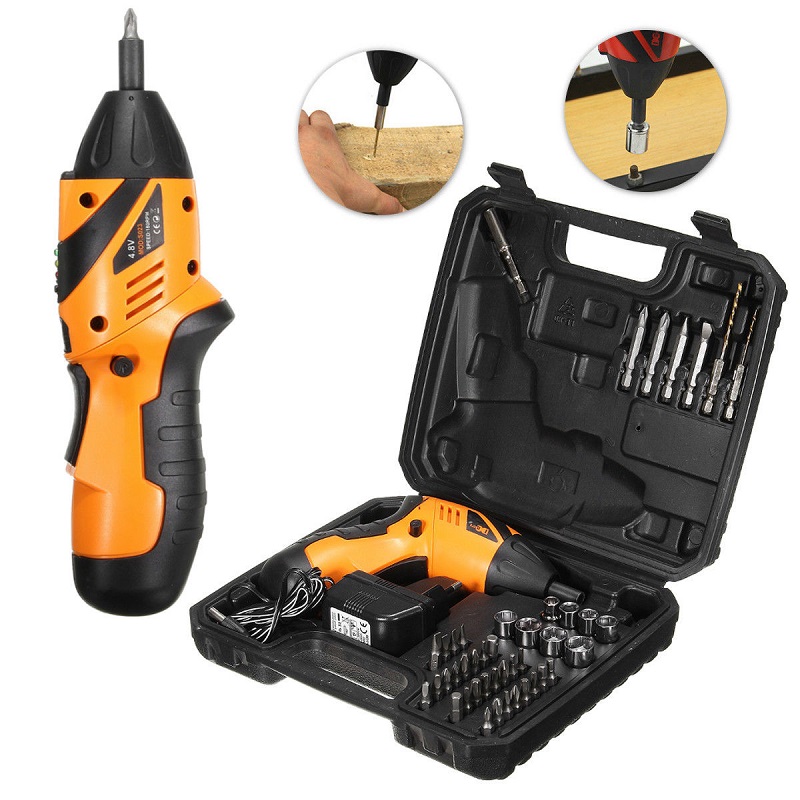 45 in-1 rechargeable wireless electric screwdriver drill bit tool 4.8V rotatable home office desk and chair maintenance