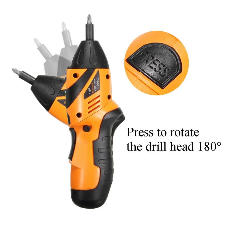 45 in-1 rechargeable wireless electric screwdriver drill bit tool 4.8V rotatable home office desk and chair maintenance