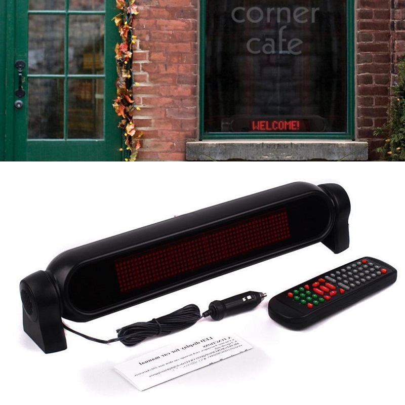 Car LED logo infrared remote control programmable scrolling red message display panel