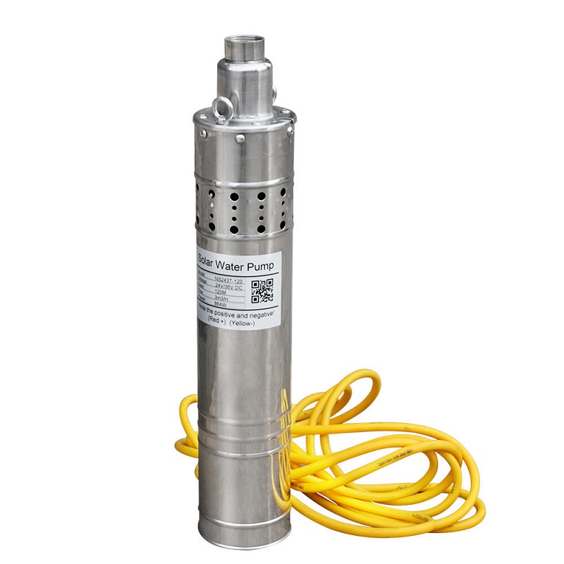 120m Solar Water Pump Submersible Bore Hole Deep Well 3m³/h 24V for Watering