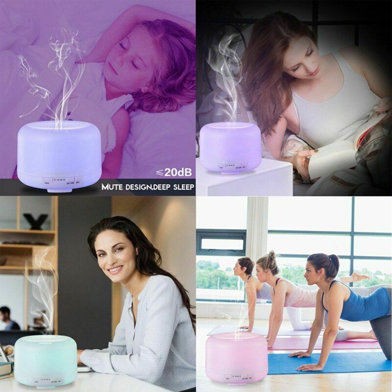 500ml colorful warm light classic humidifier aromatherapy oil mute night light White 500ML Colorful